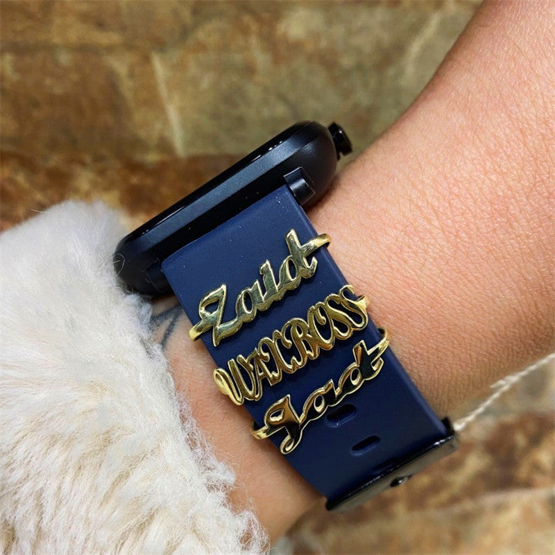 Stainless Steel Name Nameplate Creative Personalized Watch Band Custom English Letters Ornament Stainless Steel Name Nameplate Creative Personalized Watch Band Custom English Letters Ornament